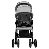 Mengtu Zwillingskinderwagen Hellgrau/Schwarz Stahl-Leinen 122,5x53,5x111 cm für 1–2 Kinder...