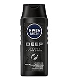 NIVEA MEN Deep Shampoo (250 ml), Shampoo gegen fettige Haare mit Aktivkohle, revitalisierendes...