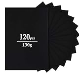 Tonpapier Schwarz A4,Schwarzes Bastelpapier 120 Blatt 130g/m²,Tonkarton Bastelkartonpapier zum...