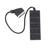 Diggtor 21-Poliger Scart-5-Wege-Splitter, 21-Poliger Scart-Stecker auf 5-Buchsen, Adapteranschluss...