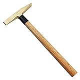 WEDO Schweißhammer mit Holzstiel, Messing,300g Schlackenhammer, Schweißerpickhammer Länge 350mm