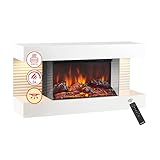 KAMINIO Elektrokamin Liz - Elektrischer Wandkamin mit Heizung, 3D-Flammeneffekt, LED-Ambientelicht,...