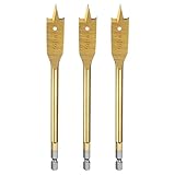 QUARKZMAN 3 Stück Flachfräsbohrer Set, 15.9mm Holzbohrer Set mit 6.4mm(1/4') Sechskantschaft,...