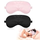 Molain 2 Stück Seidene Schlafmaske Damen, Weiche Seide Schlafmaske Augenmaske mit verstellbarem...