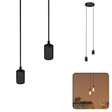 SSC-LUXon PARU Pendelleuchte Vintage 2-flammig in schwarz - Design Hängelampe mit...