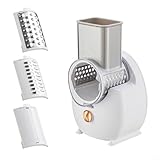 Benutzerfreundlicher, elektrischer Gemüsehobel, müheloses Würfeln, Hacken und Reiben (weiß)