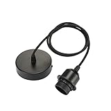 Linkind Lampenaufhängung E27 mit Schraubring, 100cm Textilkabel Höhenverstellbar, Lampenschirm...