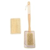 KICHOUSE Rückenbürste Dusche mit Langem Griff aus Natürlicher Luffa Körperpeelingbürste für...