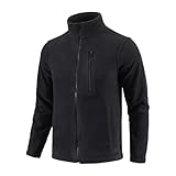 Herren Softshelljacke Einfarbiger Wasserabweisende Übergangsjacke Warmes Fleece Gefüttert...