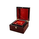 ZHCHAO Uhrenkasten beleuchtet Uhrenbox aus Holz rot lackiert Uhrenbox Geschenk
