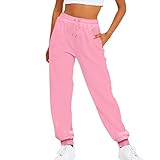 2025 Herbst Winter Damen Einfarbige Kordelzug Elastische Taille Casual Lose Fuß Fleece Sweatpants...
