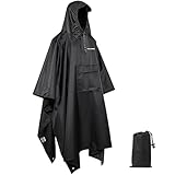 TechRise Wasserdichter Regenponcho, Leichter Atmungsaktive Regenjacken, Unisex EVA Regencape mit...