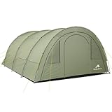 CampFeuer Zelt Multi für 4 Personen | 5000 mm Wassersäule | Olivgrün | Tunnelzelt mit riesigem...