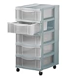 Schubladenschrank mit 5 Schubladen und Rollen Rollwagen Rollcontainer Bürocontainer rollbar Kommode...