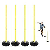 ASENVER Agility-Stöcke, 122 cm, abnehmbare Geschwindigkeitstrainingstöcke, Fußball,...
