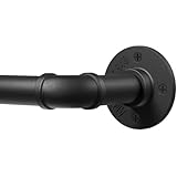 DEFYNEE Gardinenstange Schwarz, 80 bis 305 cm Industrial Vorhangstange Deckenmontage, 25mm...