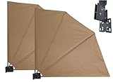 QUICK STAR 2 Stück Sichtschutz Fächer 140x140cm Easy Mount Beige Balkon Trennwand Windschutz...