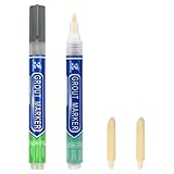 Nurila 2 Stück Fugenstift Dunkelgrau, Fugenfarbe, Wasserdicht Reparaturstift, Fliesenstift,...