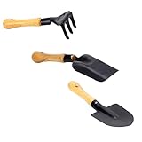 FIXOSHEE 3 Stück Teiliges Gartenset Mini Schaufeln Rechen Bonsai Pflanzwerkzeug Kinderfreundlich...