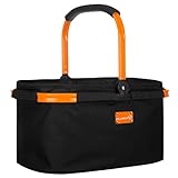 ALUBOX Einkaufskorb 25 Liter BLACK EDITION - Polyester schwarz, Rahmen Aluminium orange