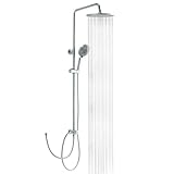 OFFO Regendusche ohne Armatur Chrome, 25 cm Runde Regendusche Duschset, Höhenverstellbar und 1,6m...
