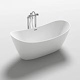 HOME DELUXE - freistehende Badewanne - OVALO - Maße: 170 x 80 x 72 cm - inkl. komplettem Zubehör I...