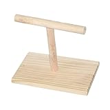 SouiWuzi Papageienstange Vogelspielplatz Tischplatte Training Ständer Holzkauen Spielzeug für...