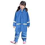 TYUSGH Kinder wasserdichte Jacke und Hose Set Mädchen Jungen Regenmäntel Pfützenanzug mit Kapuze...