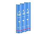Schwarzkopf Taft Haarlack Ultra (3x 250ml), Haltegrad 4 Haarstyling, Haarspray für alle Haartypen,...