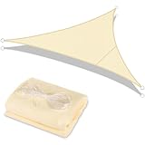 GLOSKIN Sonnensegel Dreieckig, 3 × 3 × 3 Meter Sonnenschutz und Wasserdichtes Sonnensegel,PES...
