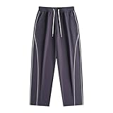 Jogginghose-Herren Lang Freizeithose Stilvolle Sommerhose Baggy Sporthose Einfarbiges Trainingshose...