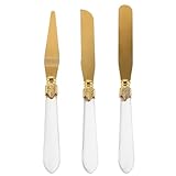 EPIGEIST 3 Stück Edelstahl Käsemesser mit Kristallgriff Vielseitiges Streichmesser für Käse...