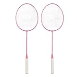 CHICIRIS Rosafarbenes Badmintonschläger-Set, Schläger aus Leichter Eisenlegierung für Schnellen...
