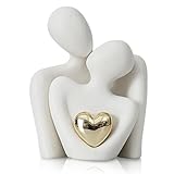 JJQHYC Romantische Paar Statue, Abstrakte Skulptur Kleine Regal Ornamente für Wohnzimmer, Weiße...