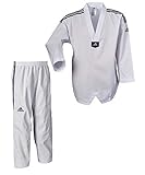adidas Taekwondoanzug, adi Fighter Eco mit Streifen, weißes Revers (190)