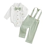 Geagodelia Baby Jungen Kleidung Taufanzug Outfit Babykleidung Set Langarm Body Strampler + Hose mit...