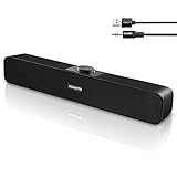 HEANTTV Computer Lautsprecher, 2.0 Bar Lautsprecher, PC Soundbar Hi-Fi Stereo Sound, USB Betrieb,...