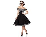 Belsira Schulterfreies Swing-Kleid Frauen Mittellanges Kleid schwarz/weiß M