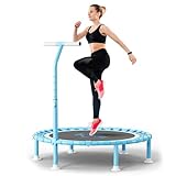 FitinOne 200KG Faltbares Fitness Mini Trampolin Ø 102CM mit Bungee Bänder, 5-Fach Verstellbarer...