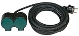 HEITECH Schuko Verlängerungskabel 5 Meter Kabel - Stromkabel Verlängerung 2fach für den...