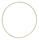 Rayher 2505406 Metallring, gold beschichtet, 30 cm ø, Stärke ca. 3,5 mm, Drahtringe zum Basteln,...