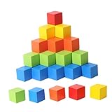 MERIGLARE 50 Stück Mathe Lernwürfel Bunte Holzklötze Zählwürfel Stapelwürfel Und Bauklötze...