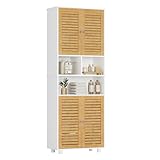 FORABAMB Badezimmerschrank hoch, Badezimmer Hochschrank mit 3 offenen Fächern und verstellbaren...