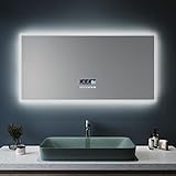 SONNI Badspiegel mit Beleuchtung 120x60 cm Bluetooth Lautsprecher LED Badspiegel beschlagfrei mit...