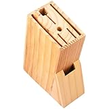 GARVALON Holz Küchenmesserhalter Messerblock mit Scherenaufbewahrung Utensilienhalter...