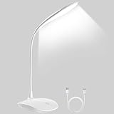 URAQT Schreibtischlampe LED, 360° Flexibel Tischlampe 3 Helligkeitsstufen Akku Tischlampe Kabellos...