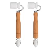 Zerodeko 2 Stück Tapeten Nahtroller mit Holzgriff Andruckrolle Flach für Glatte Tapetennähte...