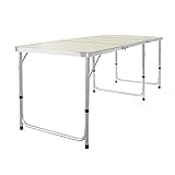 Toboli Campingtisch klappbar 180x60x70cm höhenverstellbar 54/61/70cm Klapptisch Aluminiumrahmen und...