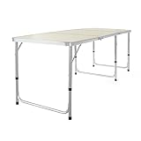 Toboli Campingtisch klappbar 180x60x70cm höhenverstellbar 55/62/70cm tragbarer Multifunktionstisch