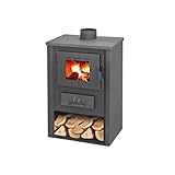 Fraschetti Holzofen K-Line Koine, Anthrazit, Edelstahl, 7 kW, Holz, für Räume bis 300 m²